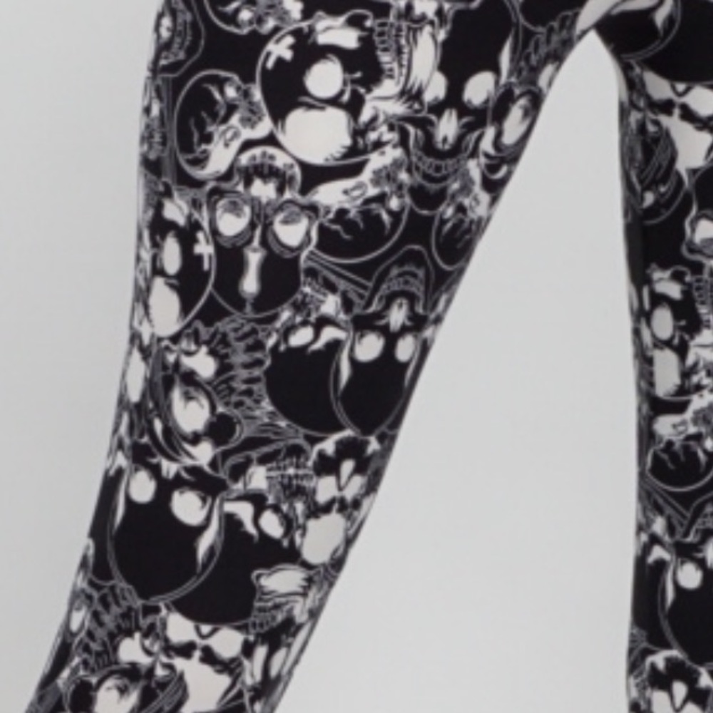 Black and white casual skull legging slee515 - Picture 3 of 3